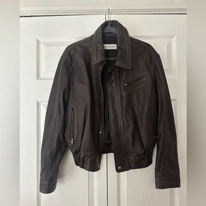 Nour Hammour cinched leather bomber SZ 40